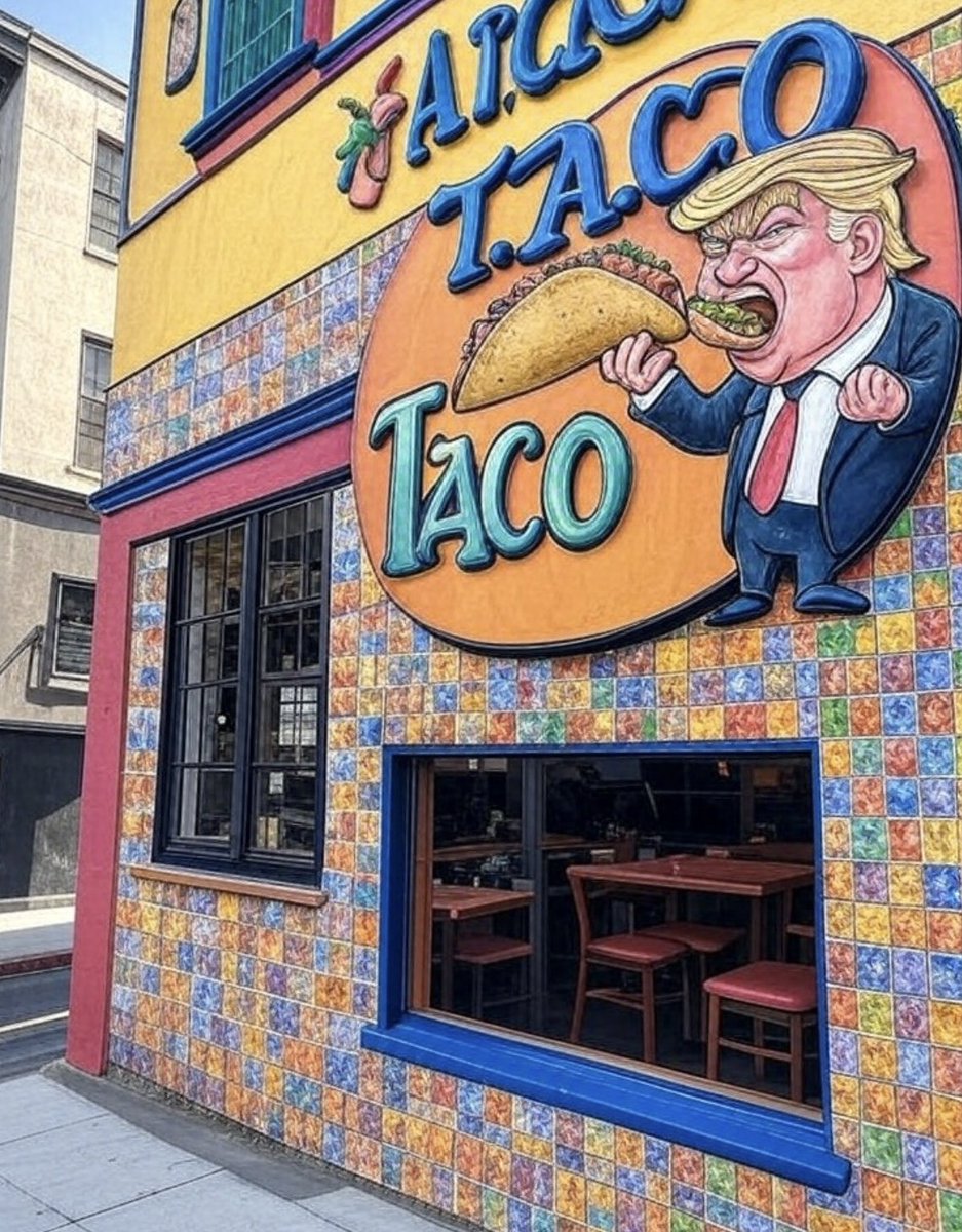 ANNOUNCEMENT: I'm opening a new Mexican Restaurant called:

🌮 T.A.C.O.

Here's the Menu!

🌮 Main Dishes 

- T.A.C.O. Special – $11.20  
Trump Always Chickens Out: Chicken tacos served with a side of excuses and no spine. Warning: tends to flee when grilled.

- The Indictment
