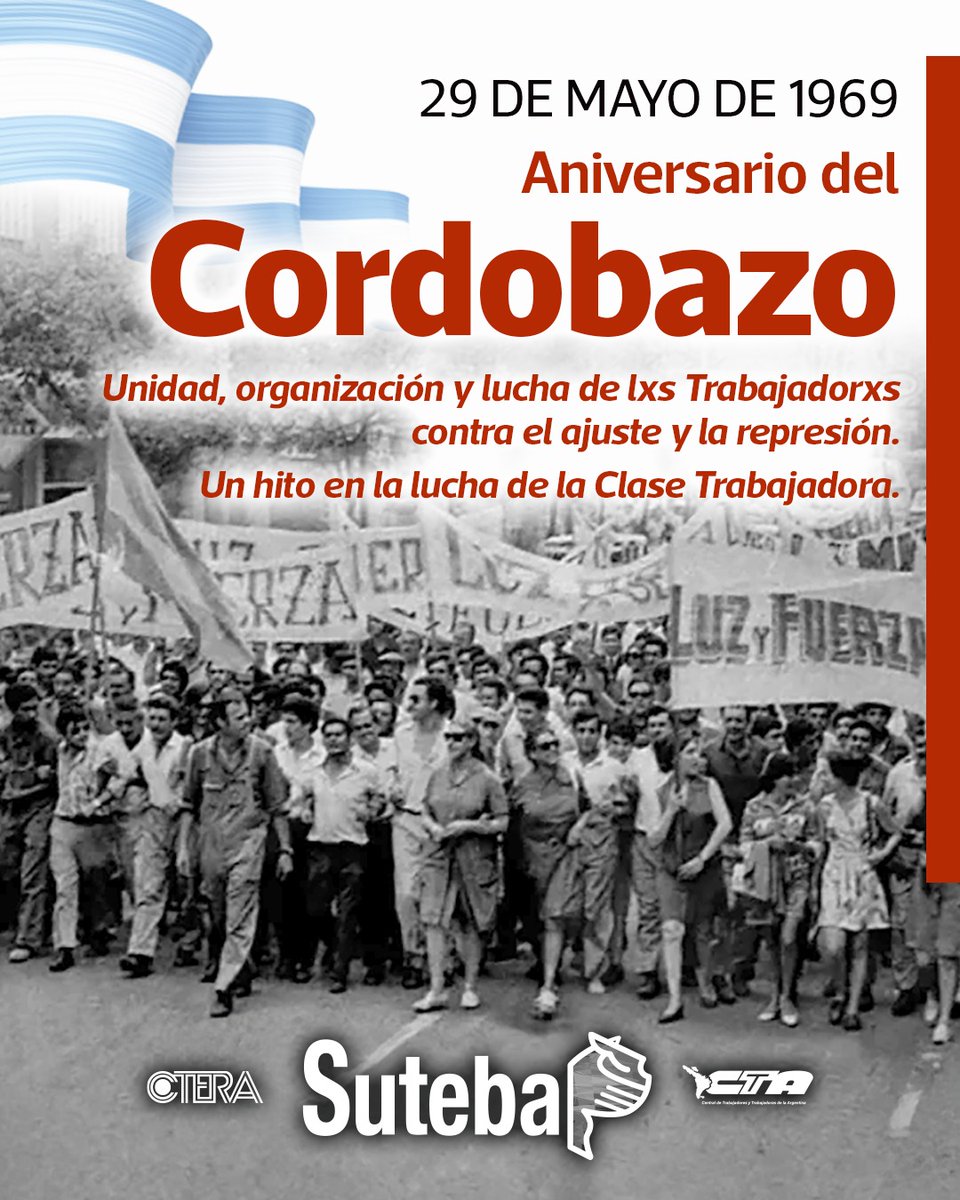 29 DE MAYO: ANIVERSARIO DEL CORDOBAZO