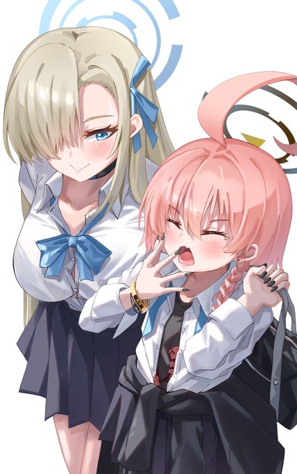 制服のネルとアスナ
#ブルアカ 