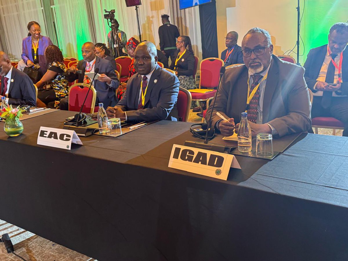 jumuiya's tweet photo. #AfDBAM2025

𝟰𝘁𝗵 𝗠𝗲𝗲𝘁𝗶𝗻𝗴 𝗼𝗳 𝗛𝗲𝗮𝗱𝘀 𝗼𝗳 𝗥𝗲𝗴𝗶𝗼𝗻𝗮𝗹 𝗮𝗻𝗱 𝗖𝗼𝗻𝘁𝗶𝗻𝗲𝗻𝘁𝗮𝗹 𝗜𝗻𝘀𝘁𝗶𝘁𝘂𝘁𝗶𝗼𝗻𝘀

📍Abidjan, Côte d’Ivoire

The EAC Deputy Secretary General, @AguerAriik is leading the EAC delegation in high-level discussions aimed at strengthening collaboration to accelerate regional infrastructure, enhance connectivity and fast-track the implementation of the AfCFTA.

He further highlighted:
🔹 The need to establish and operationalize technical platforms between Development Finance Institutions (DFIs) and Regional Economic Communities (RECs) to realize strategies already articulated.
 🔹 The need to prioritize the use of technology to boost intra-African trade.
🔹 The importance in supporting peace and security across the continent in enabling infrastructure development in fragile regions of Africa.

The @AfDB is a long-standing partner of the EAC, supporting priority regional initiatives such as key multinational road corridors, including the extension of the Central Corridor Standard Gauge Railway from Tanzania to Burundi, cross-border power interconnectors to improve energy access and programmes in industrialization, trade, and agriculture among others.