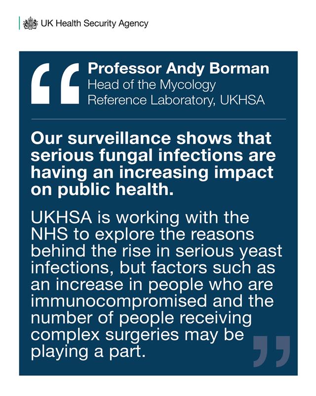 🆕 Our latest data shows that bloodstream infections caused by yeast rose by 4% in 2024, compared to 2023.
These infections are typically acquired in a hospital setting from yeasts found naturally on patients' skin or in our intestinal tracts. 🦠🧍
📰🔗 gov.uk/government/new…