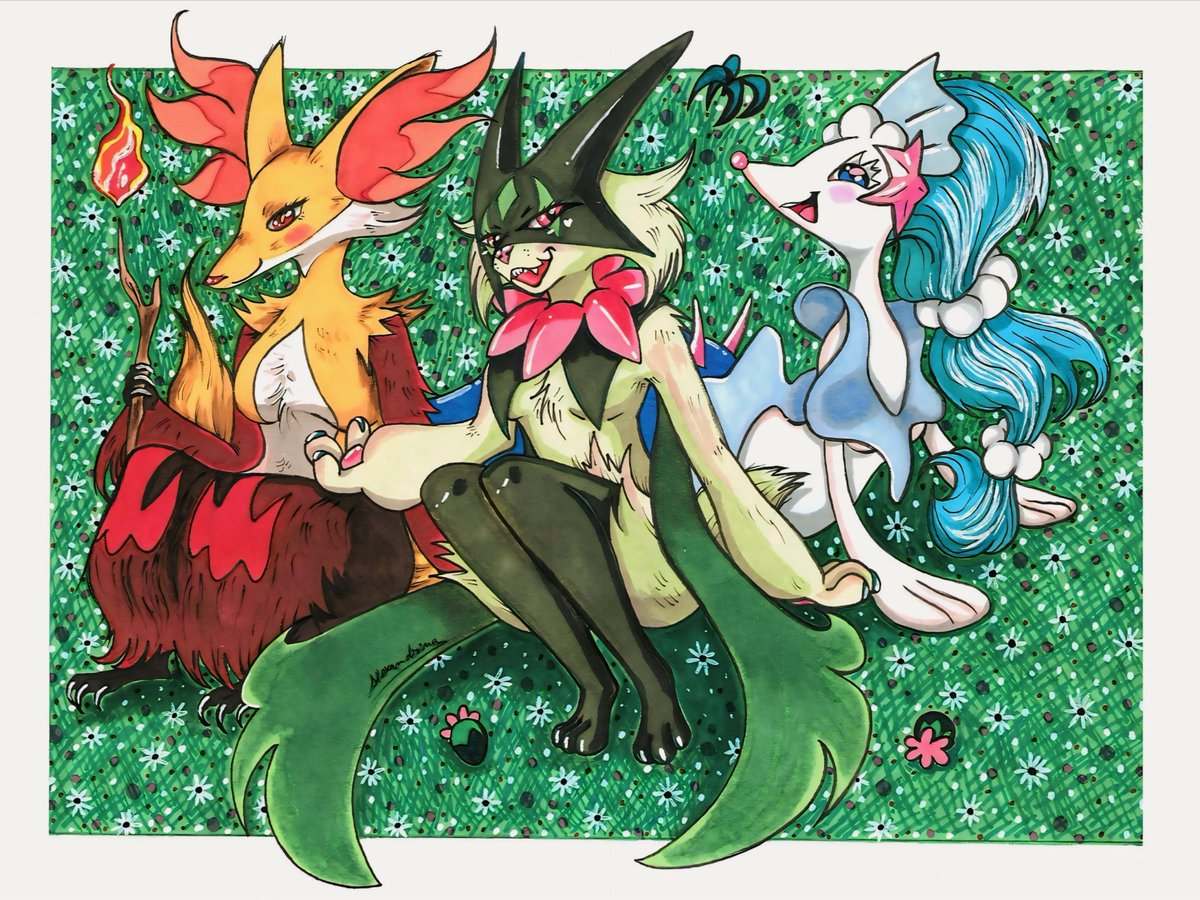 These girls belong to different generations because they knew 3 baddies together would be too much 😤❤️💚🩵 Hope you enjoy the new art 😊 I missed doing pokémon fanart

💬 + 🔄 + ❤️ VERY APPRECIATED

#ポケモン #Pokemon