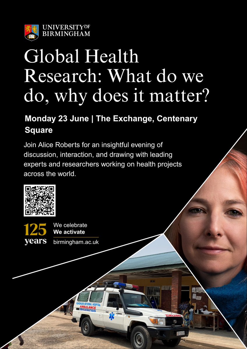 UoB GlobalHealth (@gh_hub_uob) on Twitter photo We are excited about our forthcoming public engagement event! <a href="/theAliceRoberts/">Prof Alice Roberts💙</a> will host: a panel discussion and a live drawing activity.
Register to join us! 👇birmingham.ac.uk/events/the-exc… We are excited about our forthcoming public engagement event! <a href="/theAliceRoberts/">Prof Alice Roberts💙</a> will host: a panel discussion and a live drawing activity.
Register to join us! 👇birmingham.ac.uk/events/the-exc…