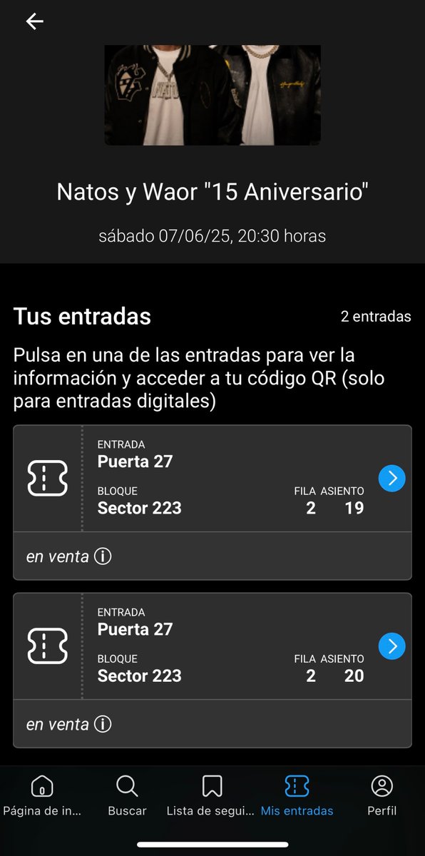 itziarprz's tweet photo. @NatosyWaor Con toda la pena de mi corazón vendo 2 entradas; por lo mismo que me costaron 🎫
Compra segura a través de la Fansale.

https://t.co/5vD33H8O05 https://t.co/wJaURQERPT