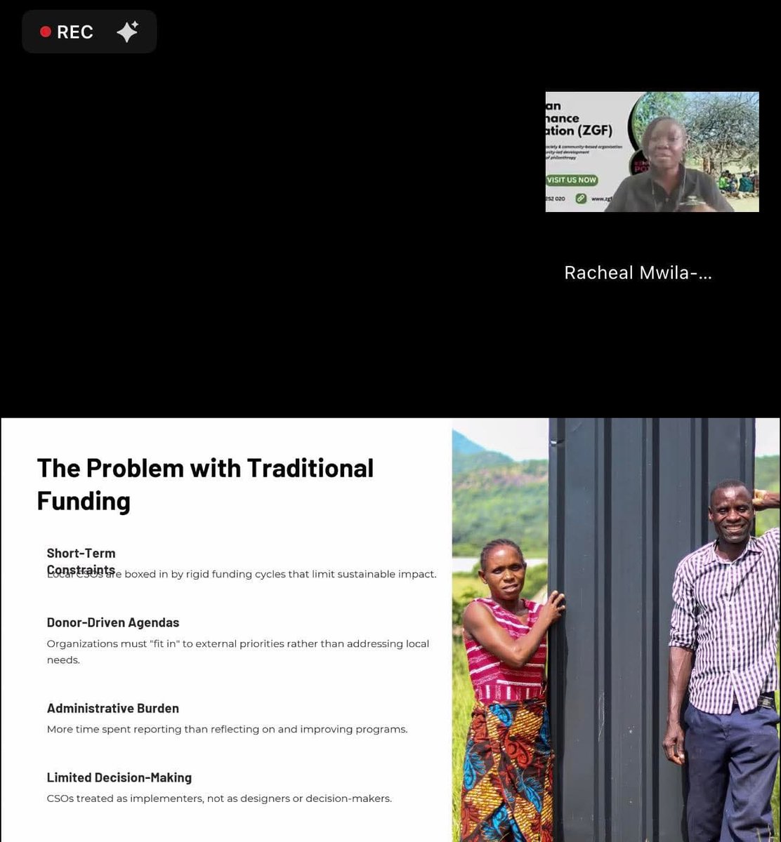 Speaking now: ZGF Manager - CLD/CSO Support, Racheal Mwila discusses shifting power and challenges with the traditional top-down approach.
“Most local CSOs are boxed in by short-term, rigid funding.”
“As ZGF, we believe communities understand their challenges better