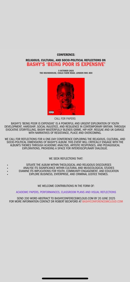 Call for papers for anyone who may be interested in responding