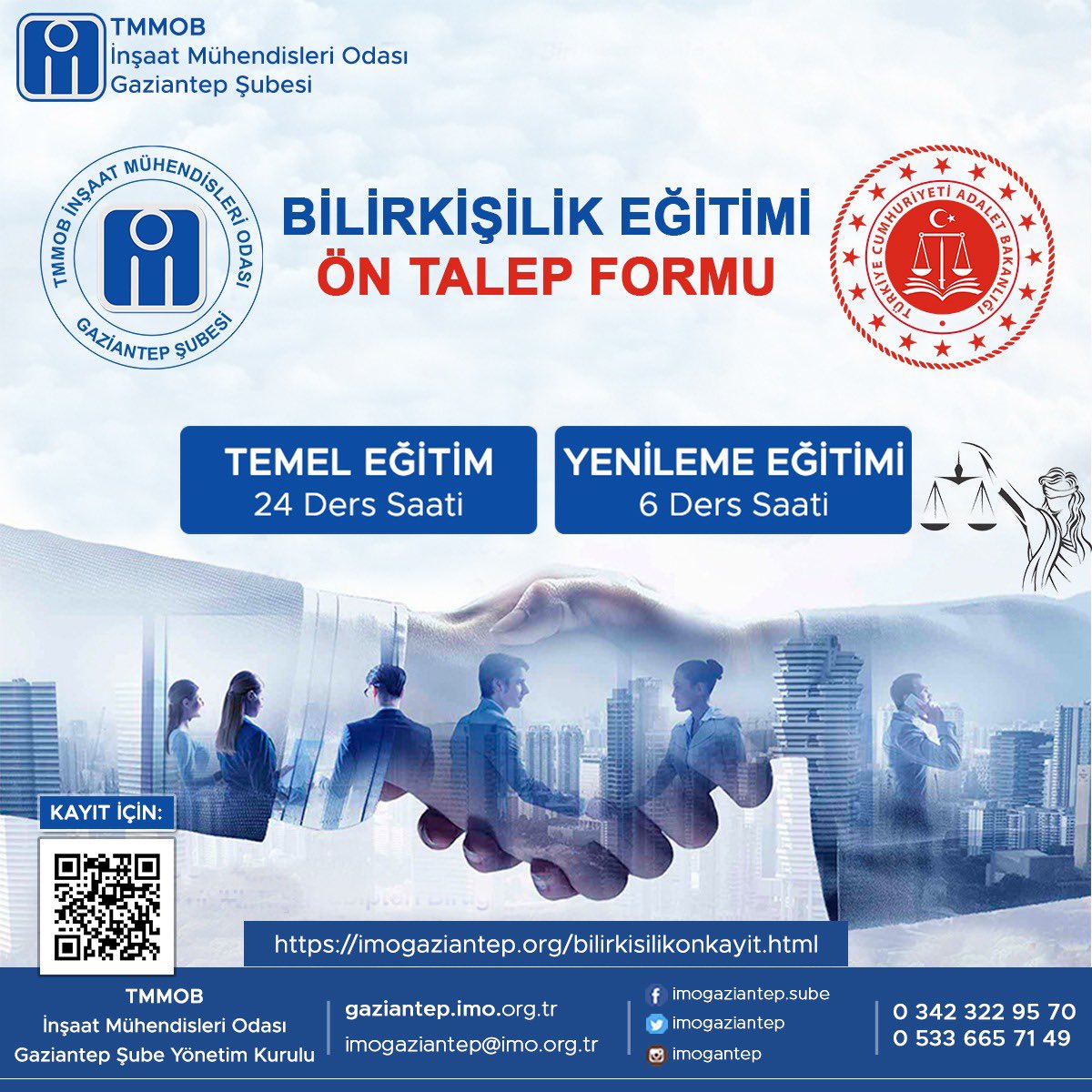 GAZİANTEP İMO (@imogaziantep) on Twitter photo Bilirkişilik Eğitimi izni için Odamız müracaatını yapmış olup, yetki onayının ardından eğitimlere başlayacaktır. Bu kapsamda eğitime katılmak isteyen üyelerimizin linke tıklayarak ön talep formunu doldurmaları önemle rica olunur.
Link: imogaziantep.org/bilirkisilikon…
<a href="/burkaygucyetmez/">Burkay Güçyetmez</a> Bilirkişilik Eğitimi izni için Odamız müracaatını yapmış olup, yetki onayının ardından eğitimlere başlayacaktır. Bu kapsamda eğitime katılmak isteyen üyelerimizin linke tıklayarak ön talep formunu doldurmaları önemle rica olunur.
Link: imogaziantep.org/bilirkisilikon…
<a href="/burkaygucyetmez/">Burkay Güçyetmez</a>