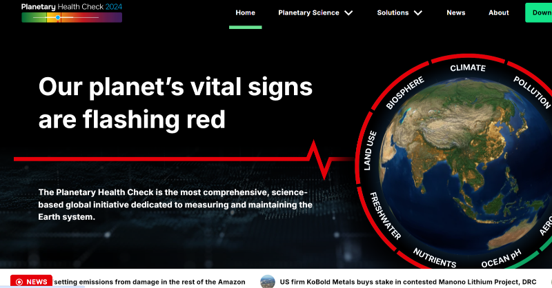 globalcommonshq's tweet photo. Have you explored the #PlanetaryHealthCheck? This first-of-its-kind scientific tool reports on the health of the Earth’s vital systems. 

Built and hosted by GCA #EarthHQ, @PlanetaryGdns + @PIK_Climate, the overall diagnostic is that Earth is in a critical condition. 👇