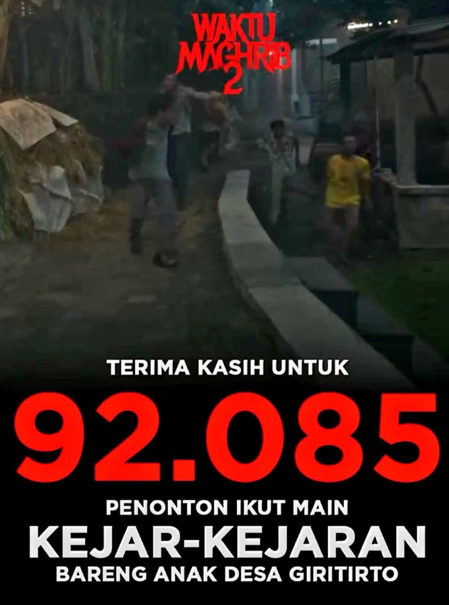 yan_widjaya's tweet photo. B.O Rabu, 28/5/2025
#DendamMalamKelam 16.031
#WaktuMaghrib2 92.085
#AngkaraMurka 10.412
#Dasim 200.179
#CocoteTonggo 225.000
#Sayap2Patah2O 244.886
#Gundik 355.504
#PembantaianDukunS 789.794
#PengepungandiBukitDuri 1.964.172
#Komang 2.984.897
#Jumbo 9.972.198
Semangat ke Bioskop! https://t.co/Cj59Tg8NLO