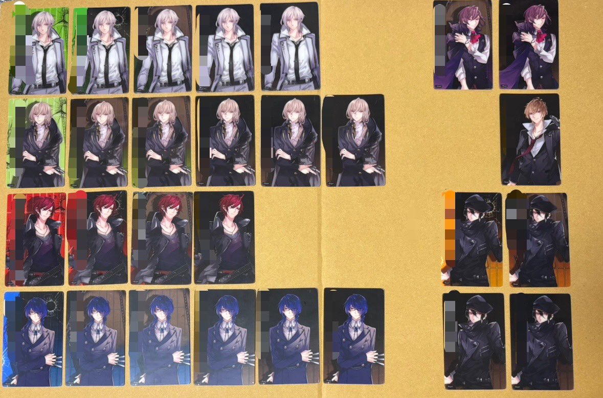 hiksn's tweet image. 【交換】クリミナーレ！ 添い寝、愛の告白メッセージ入り クリアカード

譲*
テンペスタ A1B2C1D2
ファンタズマ A1C2D3
カラ A1B1C1D1
ネロ B1C1D2
ルチアB1C2D3
キアーヴェ C1D1
ジェラルド D1

求*
同種 ダンテ

郵送にてよろしくお願いいたします