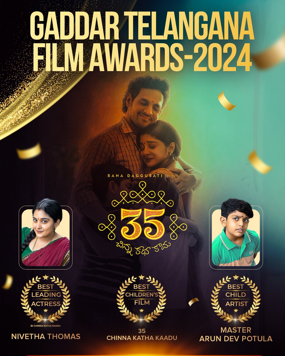 #35chinnakathakaadu Won Hearts 💕 Now Winning Honours 🎖 
#GaddarAwards2024 #GaddarAwards #gaddar