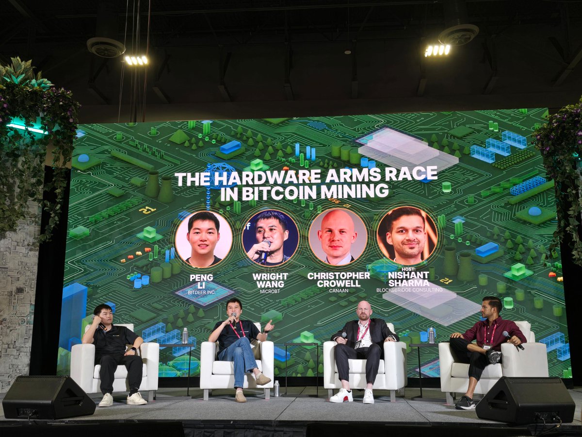At <a href="/TheBitcoinConf/">The Bitcoin Conference</a>'s panel, Wright addressed the industry's critical challenges in #hashrate and #energyefficiency, emphasizing #MicroBT's commitment to relentless #mininghardware innovation and technological advancement - powering the future of #Bitcoin mining !🚀