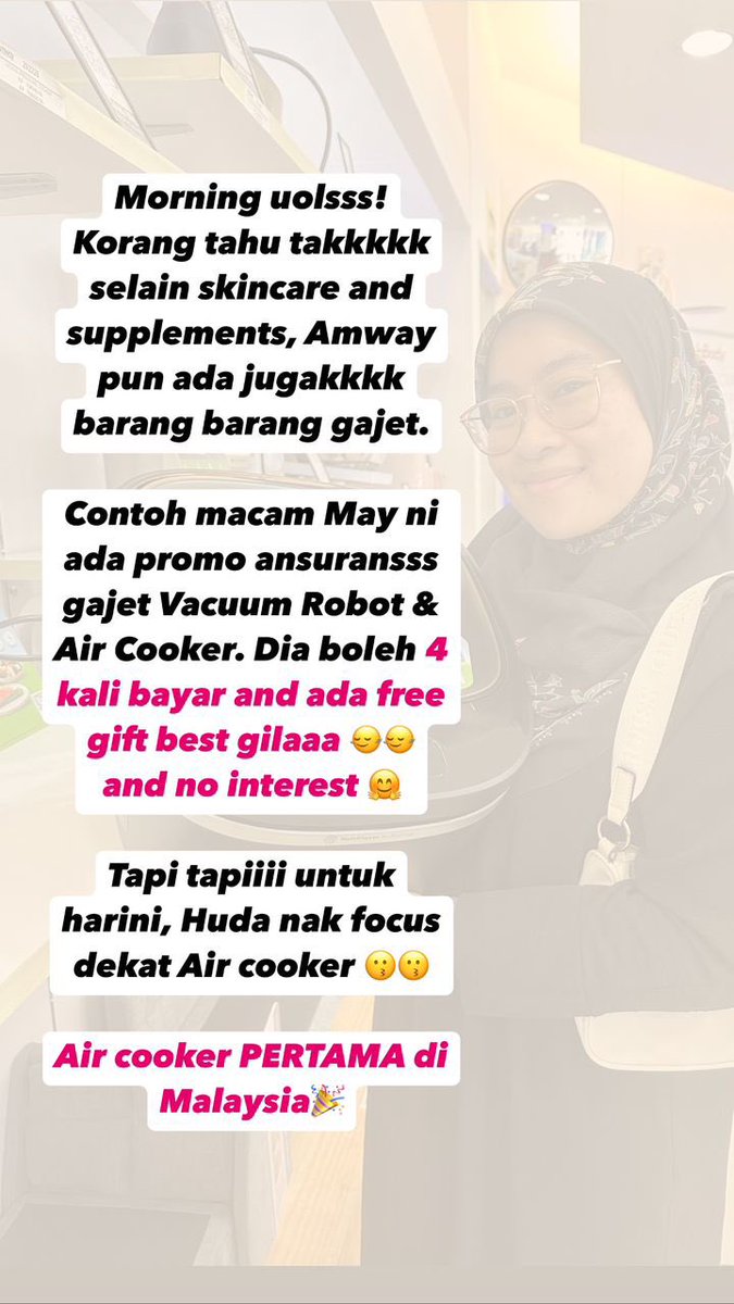 NMHUDA7's tweet photo. Promo Ansuran Air cooker🎉🎉🎉

Berbaki 3 HARI je lagi😱😱
Lepas promo ni dah takde dah bayaran instalment. Kena bayar segedebukk cashh😭 tapi bulan ni, bayar 1st instalment dah boleh dapat barang. Siap ada FREE GIFT gadgettt tauuu🙂‍↔️🙂‍↔️🙂‍↔️ kalau nak terus PM huda💙💙 https://t.co/UsgtcH636e