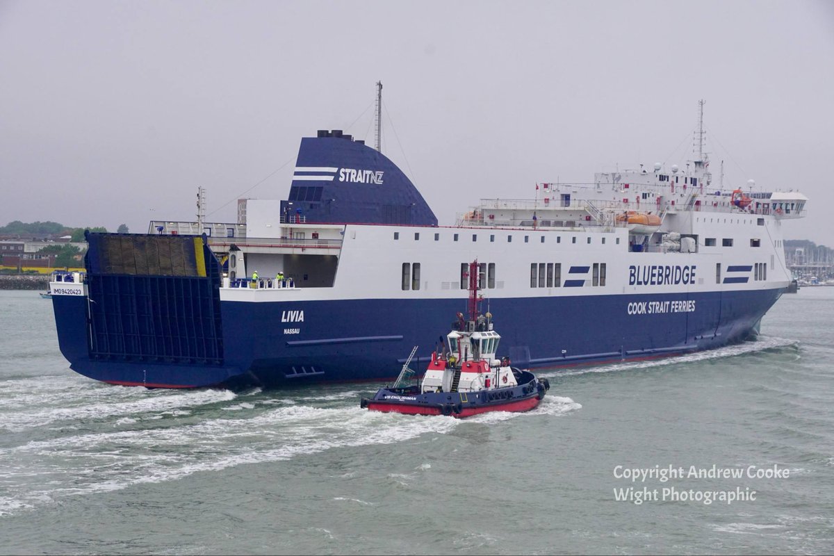 Brittany Ferries Ships & Enthusiasts (@bfships) on Twitter photo Ex-<a href="/BrittanyFerries/">Brittany Ferries</a> 'Etretat' makes a rare visit into <a href="/PortsmouthPort/">Portsmouth International Port</a> this morning before heading off to New Zealand with <a href="/BluebridgeFerry/">Bluebridge Ferries</a> as 'Livia'. <a href="/mikesellersPIP/">Mike Sellers</a>
Copyright in image! Ex-<a href="/BrittanyFerries/">Brittany Ferries</a> 'Etretat' makes a rare visit into <a href="/PortsmouthPort/">Portsmouth International Port</a> this morning before heading off to New Zealand with <a href="/BluebridgeFerry/">Bluebridge Ferries</a> as 'Livia'. <a href="/mikesellersPIP/">Mike Sellers</a>
Copyright in image!