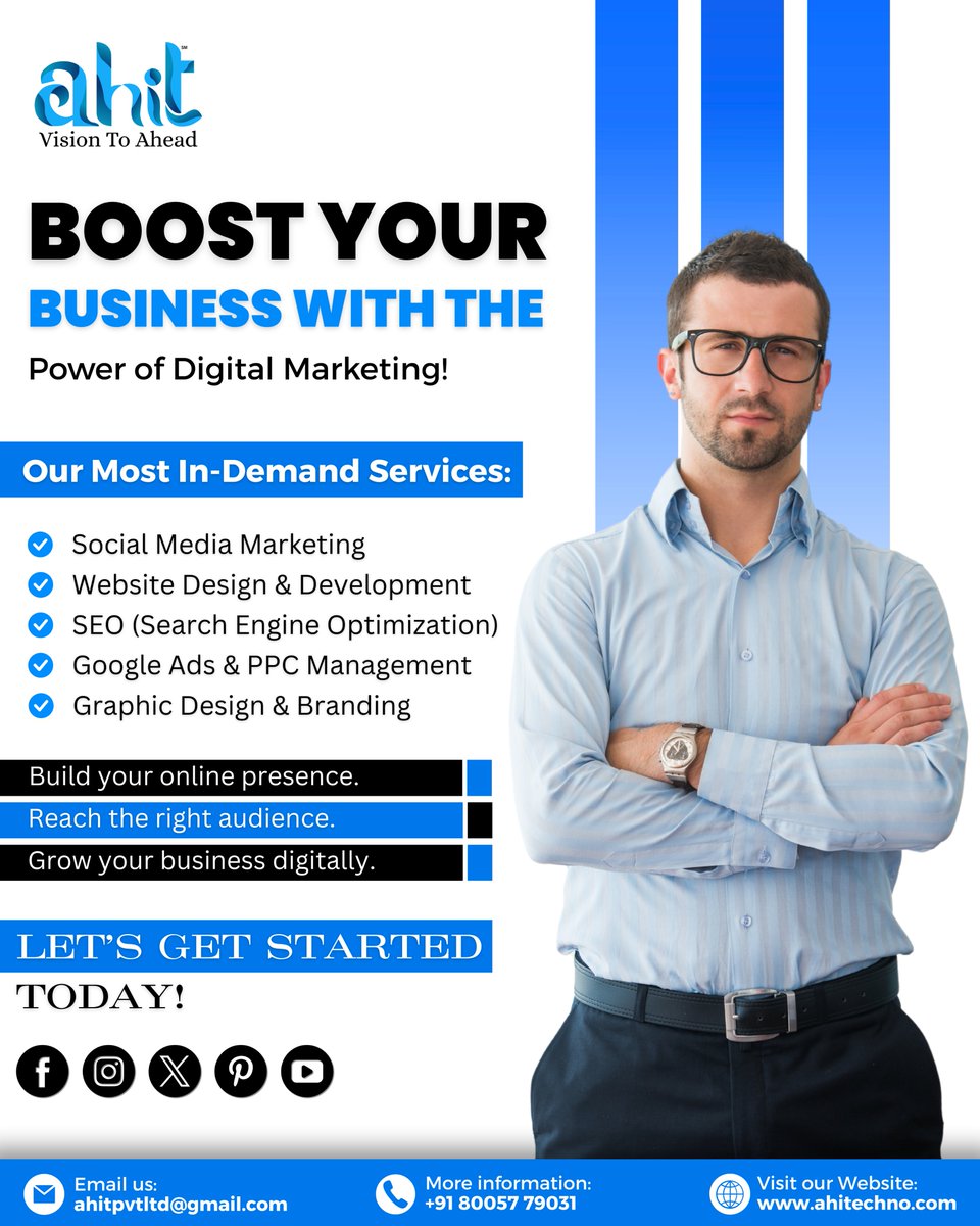 AHIT (@ah_infotech) on Twitter photo 🚀 Boost Your Business with the Power of Digital Marketing!
📧 Email us: ahitpvtltd@gmail.com
📞 Call/WhatsApp: +91 80057 79031
🌐 Visit: ahitechno.com
#AHIT #digitalmarketing #socialmediamarketing #websitedevelopment #SEO #searchengineoptimization #googleads #branding 🚀 Boost Your Business with the Power of Digital Marketing!
📧 Email us: ahitpvtltd@gmail.com
📞 Call/WhatsApp: +91 80057 79031
🌐 Visit: ahitechno.com
#AHIT #digitalmarketing #socialmediamarketing #websitedevelopment #SEO #searchengineoptimization #googleads #branding