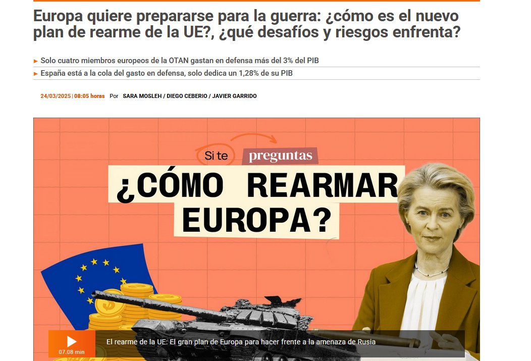 En marzo nos decían que ReArm Europe era para "Reducir la dependencia militar de EE.UU." Ahora, Europa ofrece comprar más armamento  a EE UU: "La táctica de Bruselas parece ser .. compras de ...en EE UU" Nos están vacilando, mintiendo y robando. cincodias.elpais.com/opinion/2025-0…