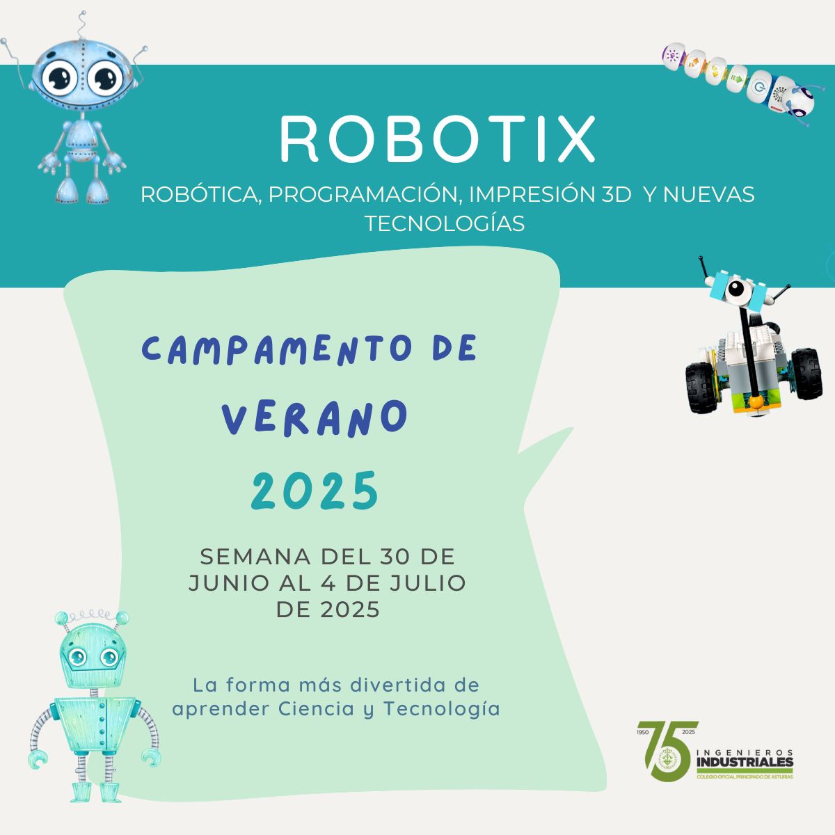 🎉 ¡Vuelve el Campamento de Verano 2025 ROBOTIX!
👧👦 De 3 a 5 años: juegos y tecnología
🤖 +6 años: diseña y programa tu robot
📍 Oviedo | 🗓️ 30 jun - 4 jul
📆 Posibilidad de días sueltos
🔗 +info: buff.ly/2opSYwM
#AprenderJugando
