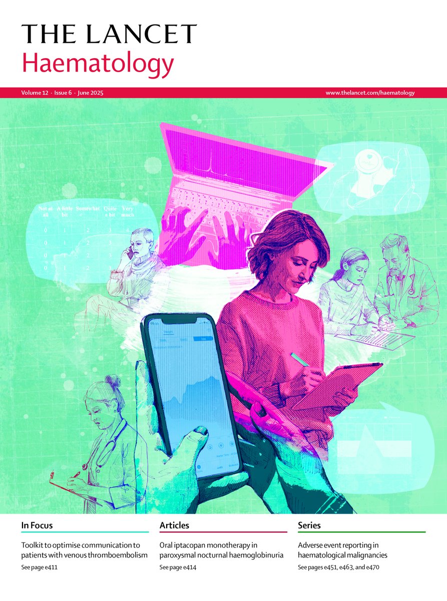 🩸June issue!

Studies on iptacopan for paroxysmal nocturnal haemoglobinuria, machine-learning models to predict iron recovery after blood donation &amp; hypofractionated radiotherapy for non-Hodgkin lymphoma.

Cover Series on Adverse Event Reporting!
👇
shorturl.at/a2VLi