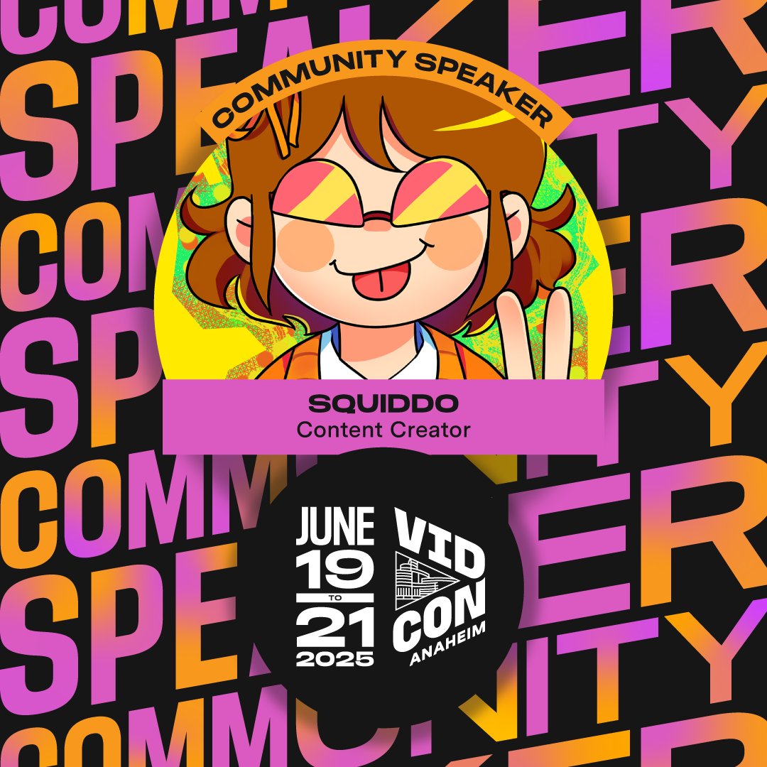 therealsquiddo's tweet image. IF ANY OF U GUYS DIDN'T KNOW I'M GONNA BE A SPEAKER AT VIDCON THIS YEAR!! COME SEE ME LOLOL #VidConAN25 its from june 19th to 21st...... 🌻🧡