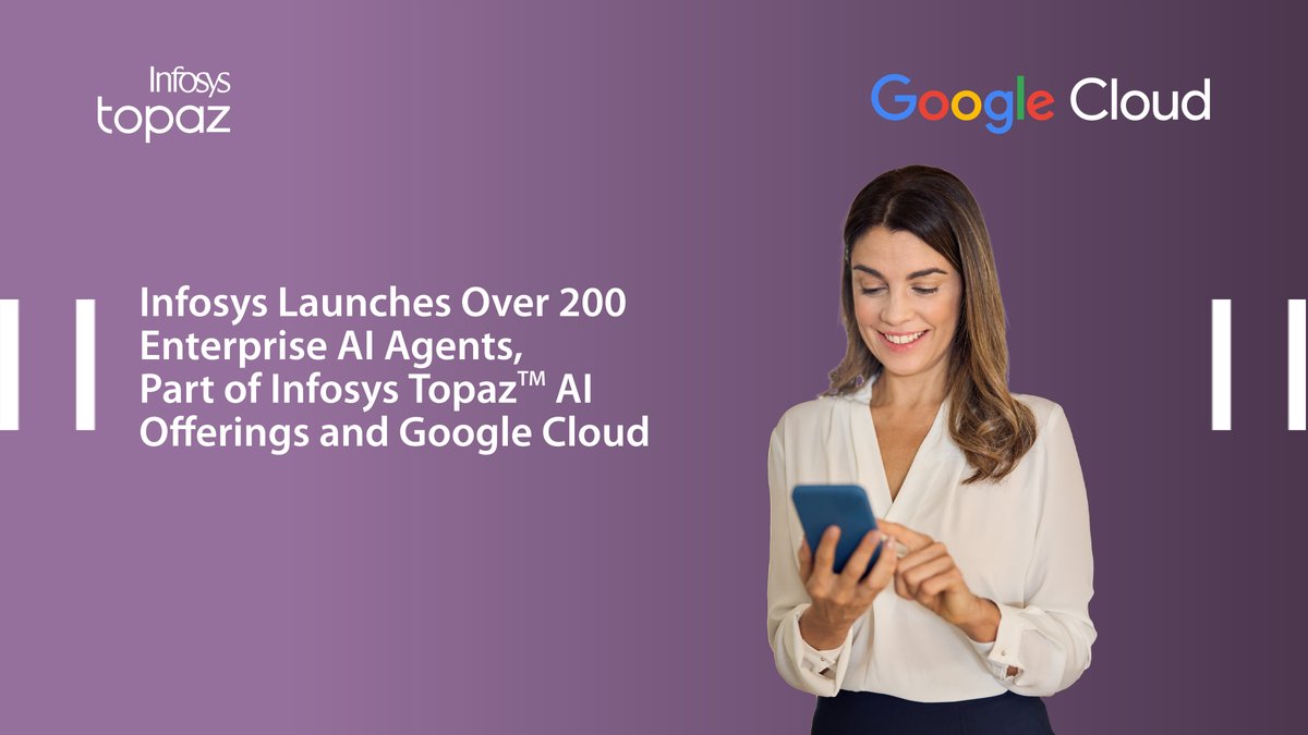 Infosys (@infosys) on Twitter photo Infosys today launched over 200 #enterpriseAI agents across sectors, powered by #InfosysTopaz #AI offerings and <a href="/googlecloud/">Google Cloud</a>’s Vertex AI Platform, to transform enterprise processes. Read more: infy.com/4kGWEyO
#AgenticAI #InfyNews Infosys today launched over 200 #enterpriseAI agents across sectors, powered by #InfosysTopaz #AI offerings and <a href="/googlecloud/">Google Cloud</a>’s Vertex AI Platform, to transform enterprise processes. Read more: infy.com/4kGWEyO
#AgenticAI #InfyNews