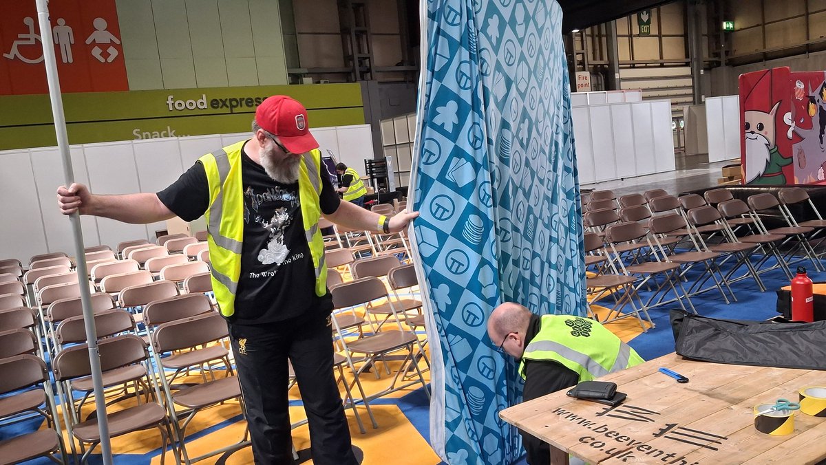 Working like a well-oiled machine...sort of. Getting everything prepped for <a href="/UKGamesExpo/">UK Games Expo</a> #UKGE #UKGE2025