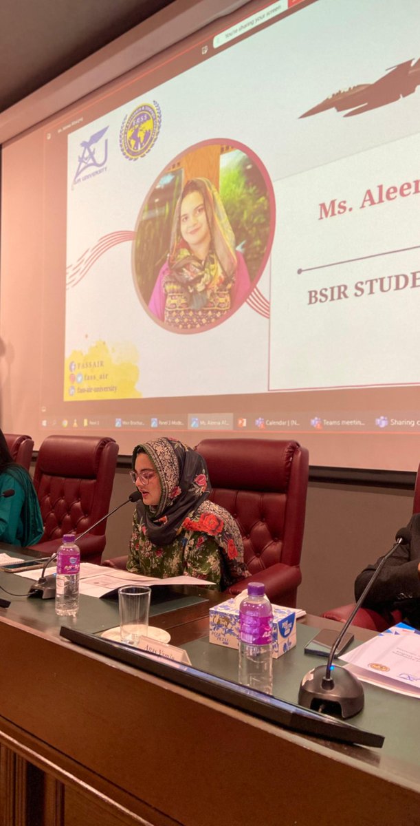 Urooba Shafqat Abbasi (@uroobashafqat) on Twitter photo "Inspiring presentation! Alina Afzal shares her take on regional security dynamics. Young voices matter in shaping Pakistan's future! #MarkaeHaq #FASSCONF25" <a href="/fass_air/">FASS - AIR UNIVERSITY ISLAMABAD</a> "Inspiring presentation! Alina Afzal shares her take on regional security dynamics. Young voices matter in shaping Pakistan's future! #MarkaeHaq #FASSCONF25" <a href="/fass_air/">FASS - AIR UNIVERSITY ISLAMABAD</a>