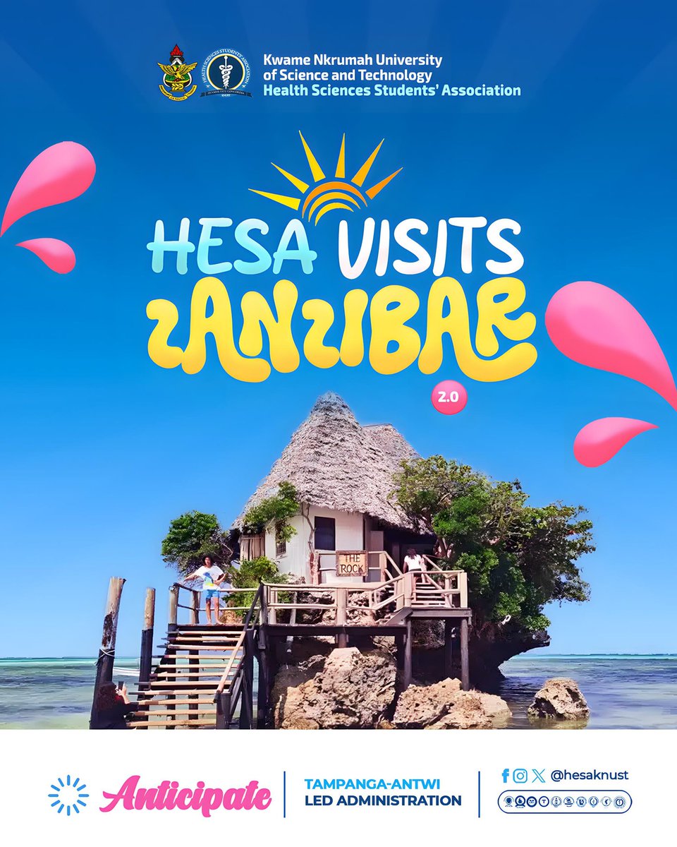 Escape to Zanzibar with HESA🎊
Discover the beauty and charm of this tropical island.🏝️
Enjoy water activities, cultural experiences, and relaxation.🧘‍♂️
Bond with fellow students and create unforgettable memories.🤩
Anticipate an adventure of a lifetime😮‍💨