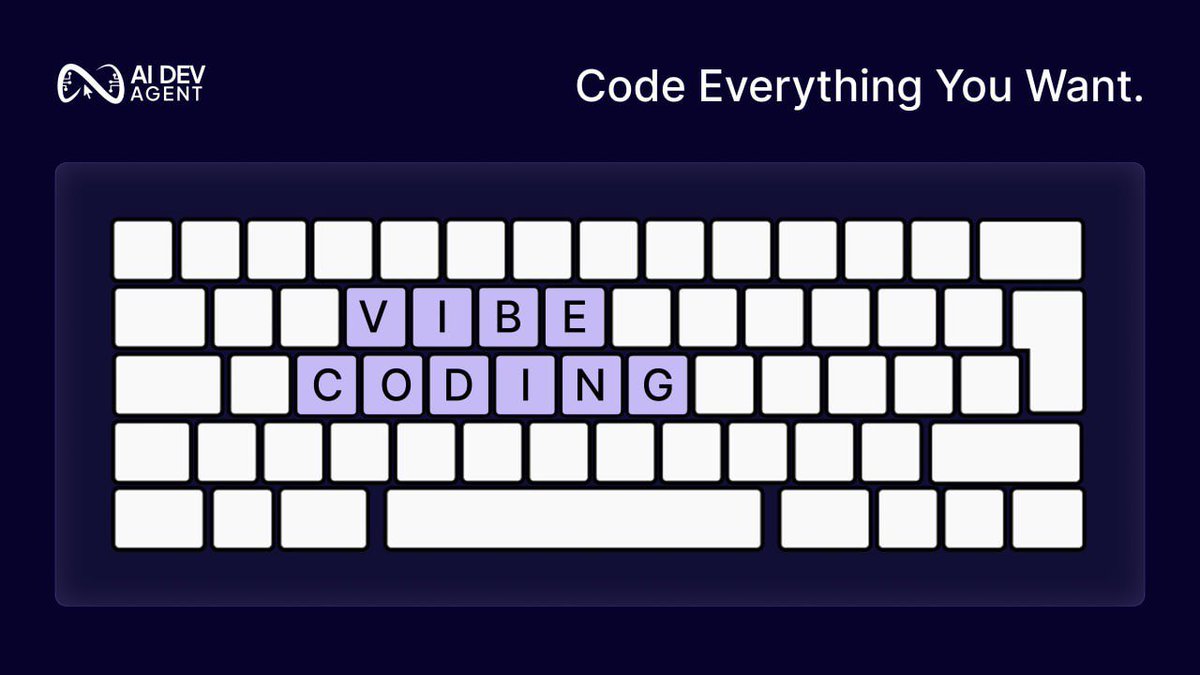 AIDevAgent's tweet photo. The way we build is evolving...

A new development paradigm is emerging: vibe coding, where intuition and creativity replace manual engineering. Developers describe what they want, and the system builds it.

$AIDEV delivers the infrastructure to support this from day one. https://t.co/zFiLBIGuLc