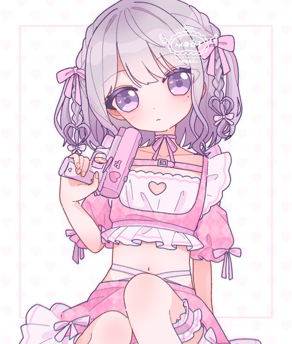 ピンクの水着の女の子💕🎀
#oc #イラスト