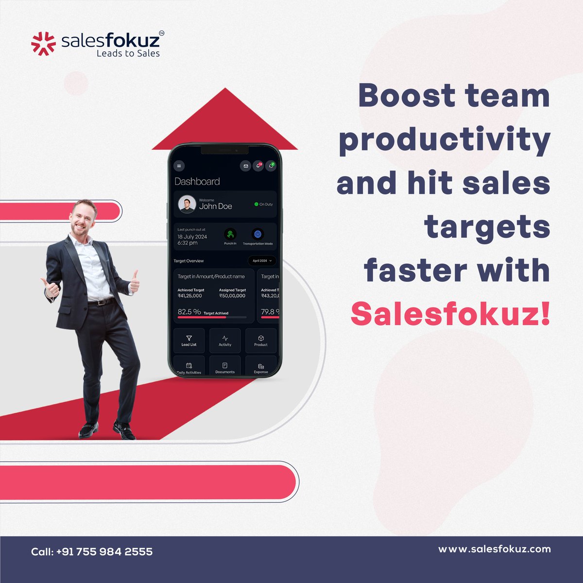 salesfokuz's tweet photo. Reach your sales goals on time by managing sales targets proficiently with Salesfokuz, the sales management tool!
Visit: https://t.co/eRwQrNvusk
#Salesfokuz #FixYourSalesWithSalesfokuz #FieldForceManagement #SalesCrm #WorkForceManagement #MobileCRM #SalesTracking #SalesApp https://t.co/JhMSwYMCD6