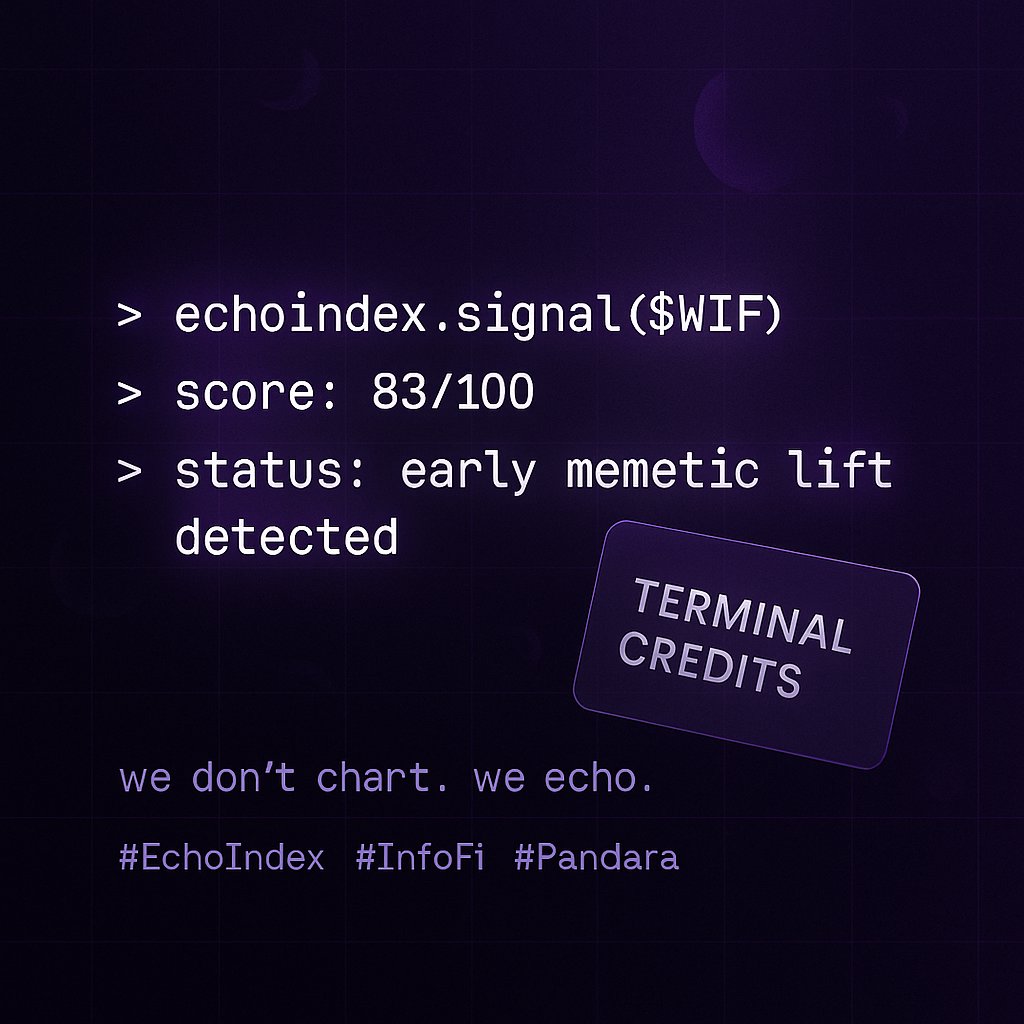 PandaraGlobal's tweet image. most bots tell you what happened.
Pandara tells you what’s about to echo.
we don’t track charts —
we score timing, presence, and memetic intuition.

EchoIndex is live.
Terminal Credits are listening.
#Pandara #EchoIndex #InfoFi #TelegramBot