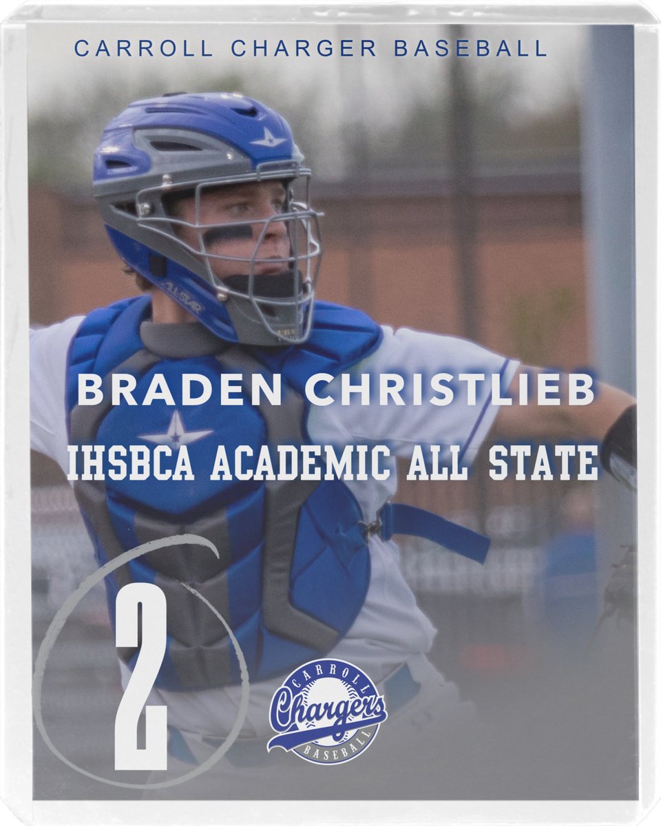 Congratulations to Braden Christlieb for earning IHSBCA Academic All-State.  Hard work in the classroom and on the field.