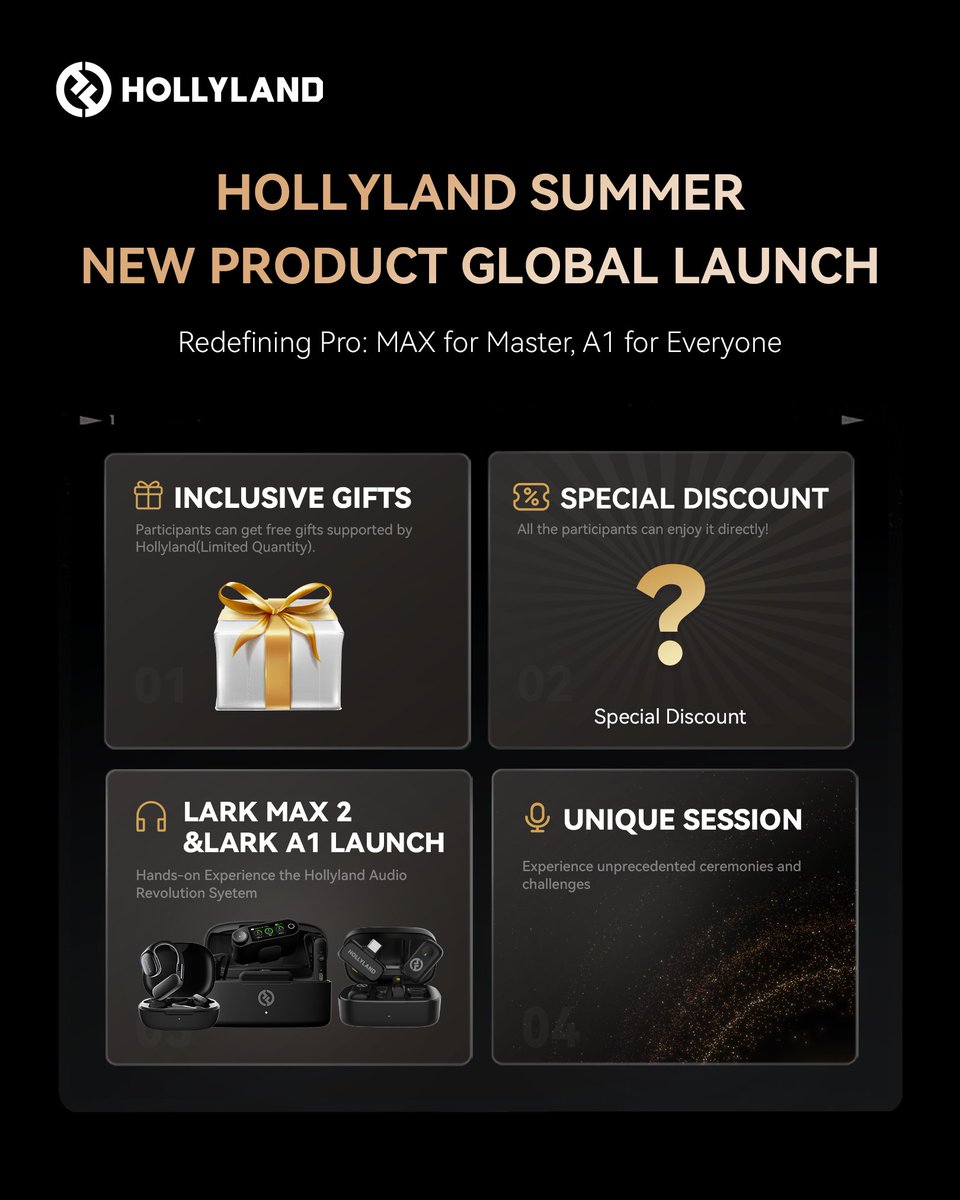 🚨 Summer Global Launch Event 
📅 Date: June 3th-14th  
📍 Global Locations: 🇮 Indonesia | 🇲 Malaysia | 🇵 Philippines 🇧 Brazil | 🇹 Thailand | 🇦 UAE
 LINK HERE: forms.gle/6oBta8JjVwy9Ua…
 #SummerGlobalLaunchEvent #hollyland #hollylandtech #LARKA1 #LARKMAX2 #wirelessmicrophone