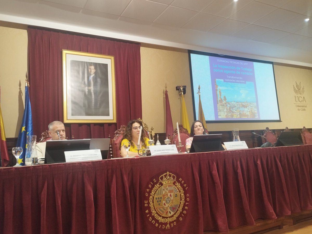 Segunda mesa: Riesgos psicosociales en Plataformas Digitales. Mireia Rincón Oliva, Inspectora de Trabajo y Seguridad Social y Fransec Feliu Pamplona, abogado y profesor asociado de la Universidad de Barcelona