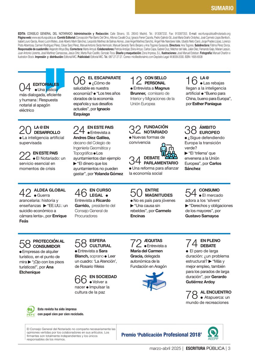 Notarios de España (@notarios_es) on Twitter photo 🗣️ Entrevistamos a Magnus Brunner (<a href="/EU_Commission/">European Commission</a>), Ricardo Garrido (<a href="/ProcuradoresE/">Procuradores-España</a>) y Andrés Díez (<a href="/ICOIGT/">ICOIGT</a>)
🗞️ Además, el número incluye reportajes sobre la economía española, el mercado laboral y el impacto de la #IA
Lee la noticia-resumen 🔗bit.ly/4kfMyVA 🗣️ Entrevistamos a Magnus Brunner (<a href="/EU_Commission/">European Commission</a>), Ricardo Garrido (<a href="/ProcuradoresE/">Procuradores-España</a>) y Andrés Díez (<a href="/ICOIGT/">ICOIGT</a>)
🗞️ Además, el número incluye reportajes sobre la economía española, el mercado laboral y el impacto de la #IA
Lee la noticia-resumen 🔗bit.ly/4kfMyVA