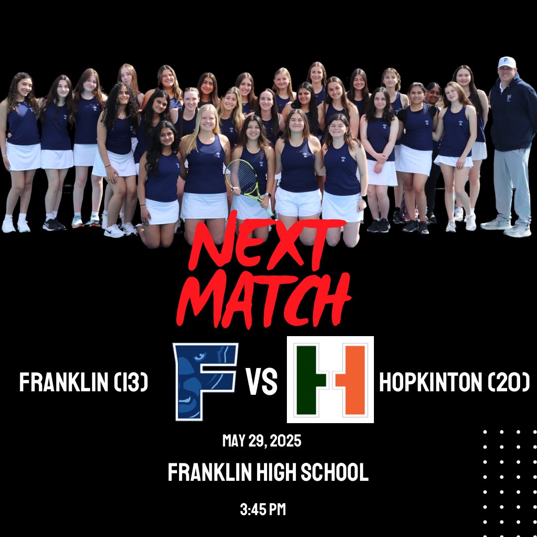 ‼️MIAA GIRLS TENNIS 2025 DIVISION I PLAYOFFS START TODAY‼️ Come cheer on your Panthers as they take on Hopkinton at home in the round of 32.  LET’S GO!!!