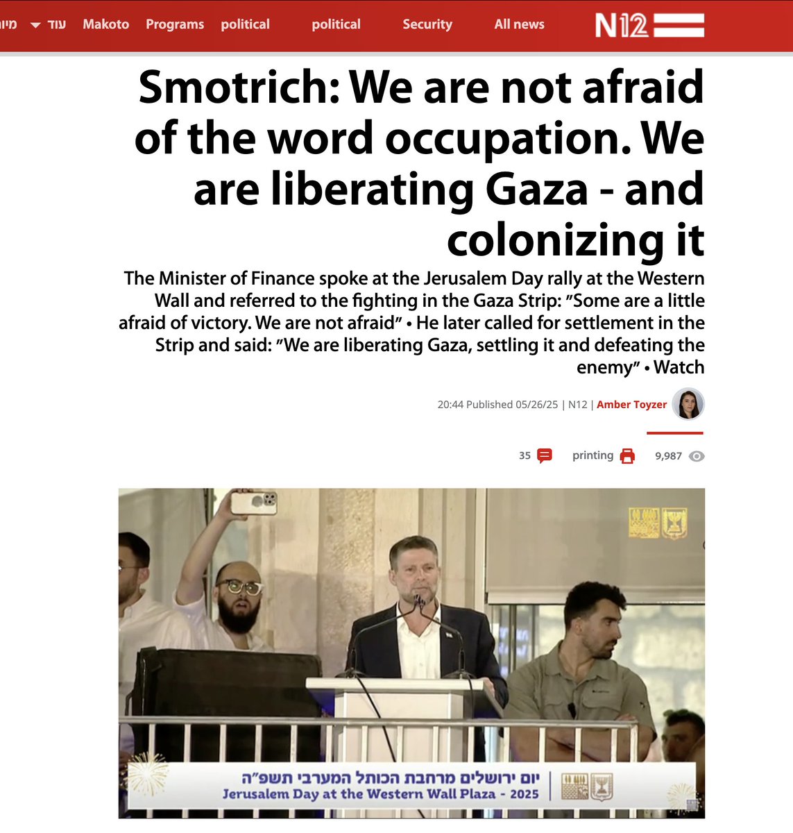 Israel has gone from "how dare you call us colonizers" &amp; "what occupation" to "we're proud occupiers ethnically cleansing Palestine to colonize it"

Keep it up Smotrich... That's what happens when the US/EU refuse to sanction this ghoul &amp; allow him to tour Paris &amp; DC!