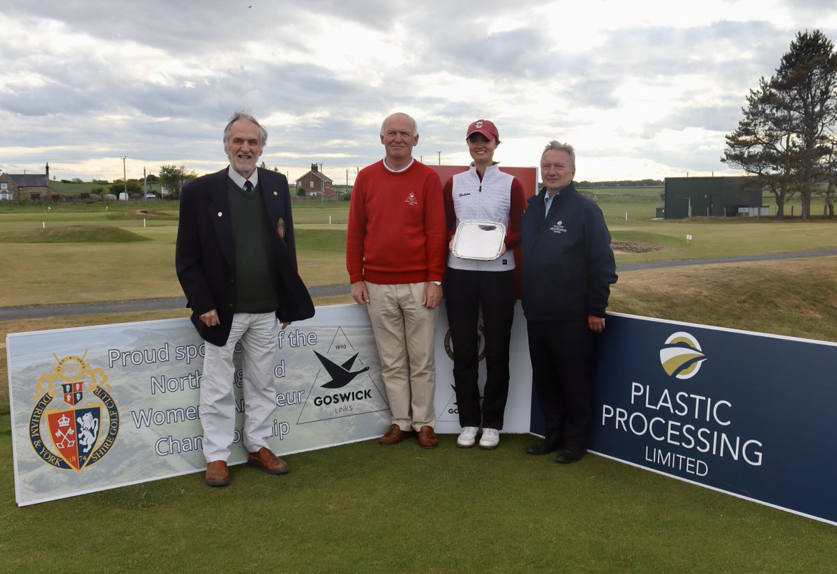 Seaton Carew GC (@seatoncarewgc) on Twitter photo Congratulations to Amy Staveley from <a href="/GantonGC/">Ganton Golf Club</a> for winning the inaugural North England Women's Amateur Championship with a 218 (+4) total, securing a four-stroke victory in style with a bogey-free -4 final round.
Thank you to Plastic Processing Limited for sponsoring the event. Congratulations to Amy Staveley from <a href="/GantonGC/">Ganton Golf Club</a> for winning the inaugural North England Women's Amateur Championship with a 218 (+4) total, securing a four-stroke victory in style with a bogey-free -4 final round.
Thank you to Plastic Processing Limited for sponsoring the event.