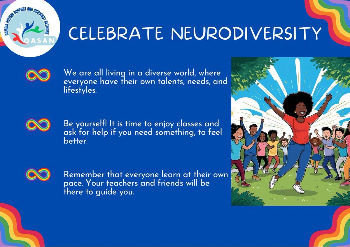 Gasangambia's tweet photo. Embracing Neurodiversity: A world of unique talents and perspectives! Let's celebrate the diverse ways we learn, think, and experience life. Encourage self-expression, seek support when needed, and remember that everyone's journey is unique. https://t.co/oj96CfZxnZ