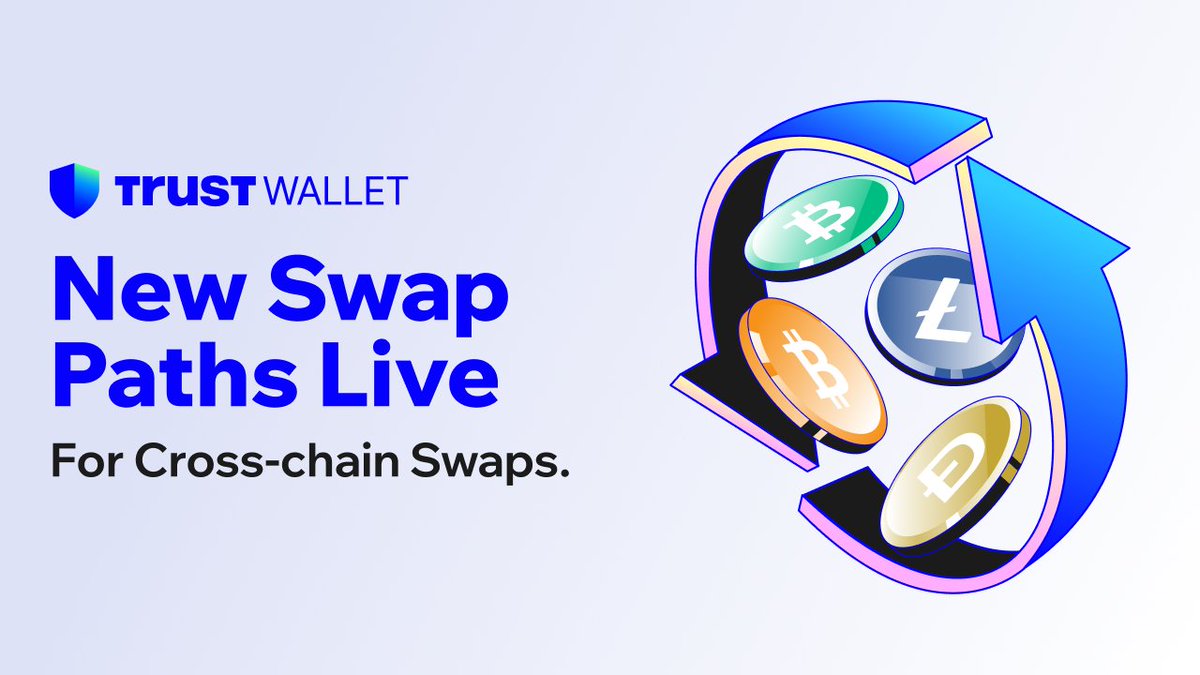 Swapping in Trust Wallet? We just dropped another big upgrade. You can now  swap BTC, DOGE, LTC, BCH — to and from: 💙 TRON, TON, XRP, BASE, Polygon &  more 🔁 Both