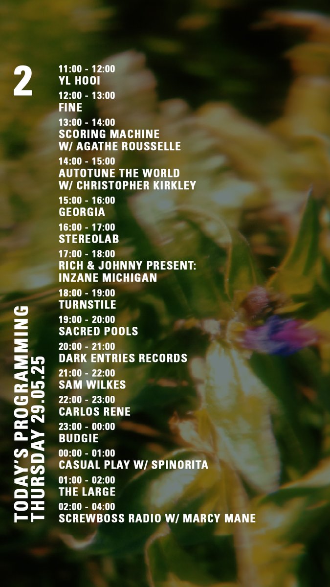 NTS Radio (@ntslive) on Twitter photo today on nts.live/2
<a href="/sahelsounds/">sahel sounds</a> <a href="/TURNSTILEHC/">TURNSTILE</a> <a href="/darkentriesrecs/">Dark Entries Records</a> <a href="/sawilkes2/">Sam Wilkes</a> <a href="/budgiefirebeats/">Budgie</a> <a href="/itsthelarge/">the large</a> @marcymane today on nts.live/2
<a href="/sahelsounds/">sahel sounds</a> <a href="/TURNSTILEHC/">TURNSTILE</a> <a href="/darkentriesrecs/">Dark Entries Records</a> <a href="/sawilkes2/">Sam Wilkes</a> <a href="/budgiefirebeats/">Budgie</a> <a href="/itsthelarge/">the large</a> @marcymane