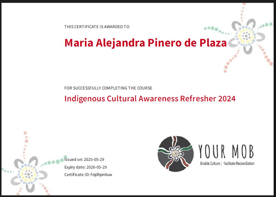 Proud to have completed this Refresher with Your Mob, deepening my understanding of Aboriginal and Torres Strait Islander cultures and the importance of reconciliation for a more equitable and inclusive Australia. @flinders #YourMob #Reconciliation