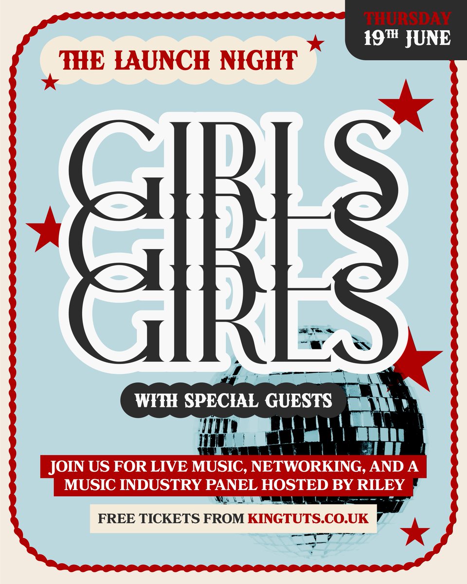 JUST ANNOUNCED » GIRLS GIRLS GIRLS The Launch Night
Girls Girls Girls launches at King Tut’s on 19th June with a panel discussion and live showcase - creating a safe, inclusive space for artists and industry pros to connect, share, and grow!
MORE INFO ⇾ ktwwh.co/girlsgirlsgirls