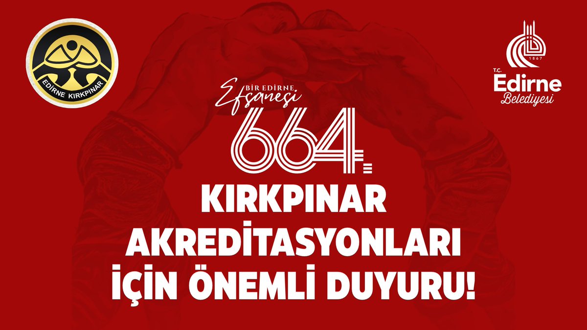 664. TARİHİ KIRKPINAR İÇİN AKREDİTASYON SÜRECİ BAŞLIYOR!

Edirne Belediyesi’nin ev sahipliğinde, 4-5-6 Temmuz 2025 tarihlerinde düzenlenecek olan 664. Tarihi Kırkpınar Yağlı Güreşleri için geri sayım başladı! Bu eşsiz mirası yerinde takip etmek ve tarihe tanıklık etmek isteyen