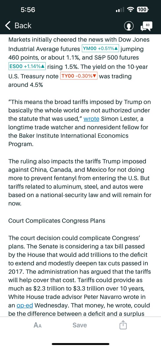 void_pool's tweet image. #LordVoidVentures 

Barrons: Trade Court Strikes Down Levies. What the White House Could Do Next.

Well I did not see this coming, let’s see if markets really believe they have a tariff break today