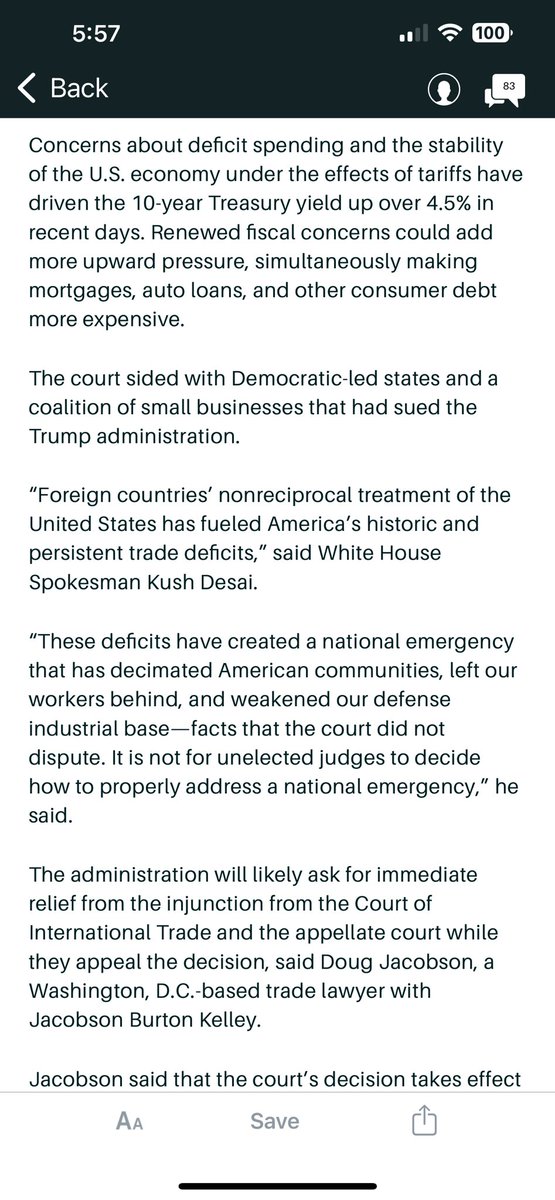 void_pool's tweet image. #LordVoidVentures 

Barrons: Trade Court Strikes Down Levies. What the White House Could Do Next.

Well I did not see this coming, let’s see if markets really believe they have a tariff break today