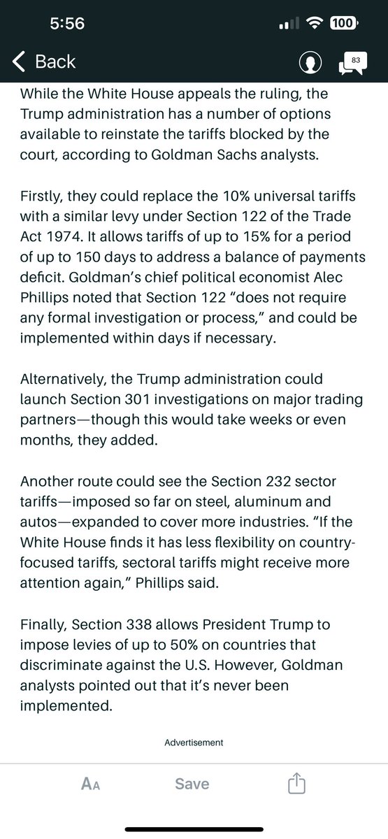 void_pool's tweet image. #LordVoidVentures 

Barrons: Trade Court Strikes Down Levies. What the White House Could Do Next.

Well I did not see this coming, let’s see if markets really believe they have a tariff break today