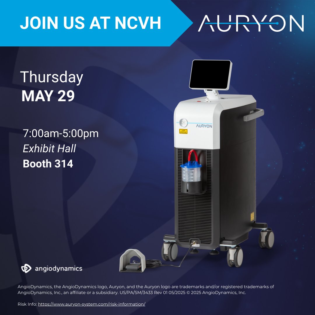 The Auryon Atherectomy System (@auryonpad) on Twitter photo Today at #NCVH2025 - Stop by booth 314 to meet with our team of experts and learn about how the Auryon System transforms the treatment of peripheral arterial disease.
Learn more ▶️ auryon-system.com
<a href="/NCVHonline/">New Cardiovascular Horizons</a>
#Angiodynamics #Auryon
Risk Info: auryon-system.com/risk-informati… Today at #NCVH2025 - Stop by booth 314 to meet with our team of experts and learn about how the Auryon System transforms the treatment of peripheral arterial disease.
Learn more ▶️ auryon-system.com
<a href="/NCVHonline/">New Cardiovascular Horizons</a>
#Angiodynamics #Auryon
Risk Info: auryon-system.com/risk-informati…