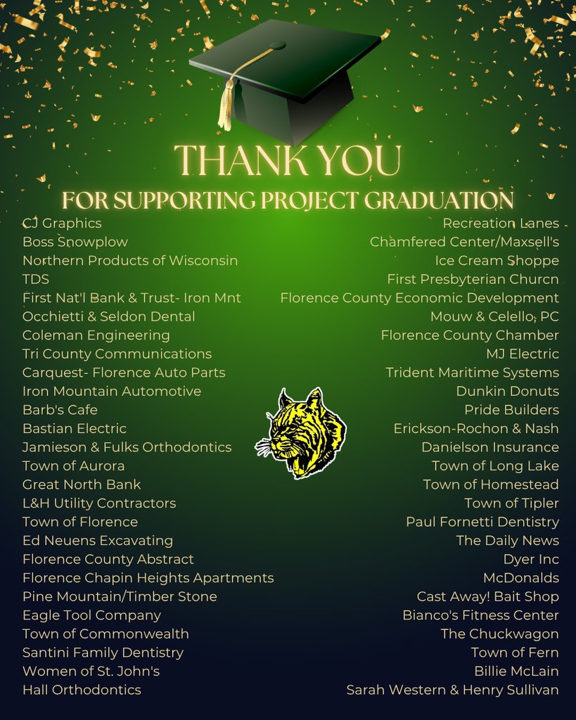 FlorenceSchools's tweet image. 🎓 A huge THANK YOU to all the generous donors who helped make Project Graduation possible! Your support means the world to our graduates and helped give them a safe, memorable celebration. We’re so grateful for your kindness and community spirit! 💛 #ProjectGraduation