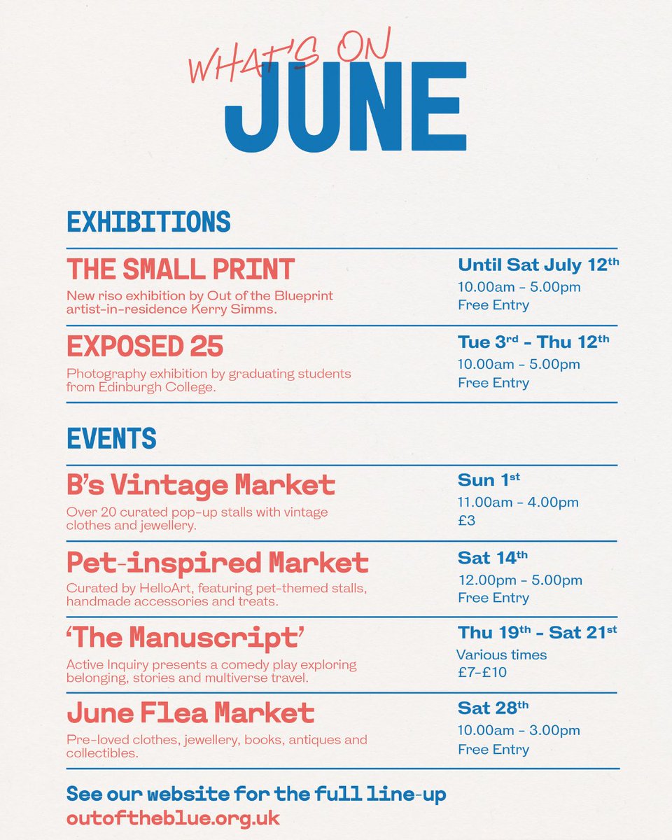 Poster drop! 📢 🌟

We've got a busy programme of events coming up in June. 🌟

From exhibitions and markets to workshops and performances, there's something for everyone.

Head over to our website to find out more.

➡️ org.pulse.ly/v8htep1ydy

Design: Out of the Blueprint